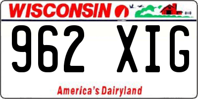 WI license plate 962XIG