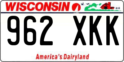 WI license plate 962XKK