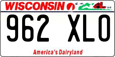 WI license plate 962XLO