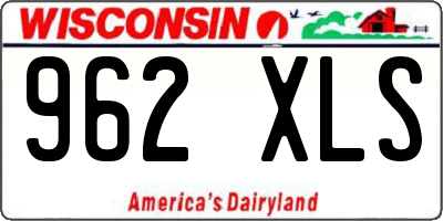 WI license plate 962XLS