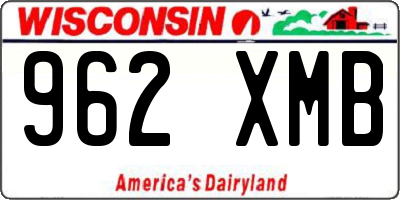WI license plate 962XMB