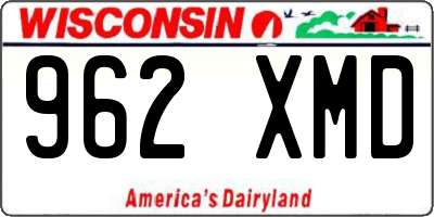 WI license plate 962XMD