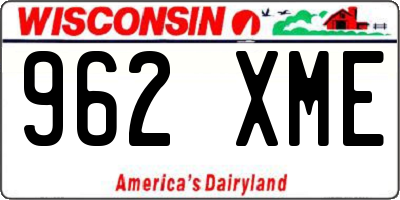 WI license plate 962XME