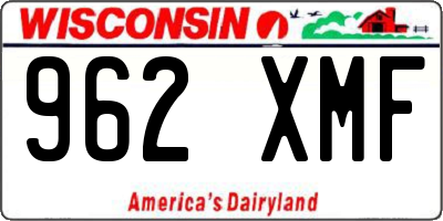 WI license plate 962XMF
