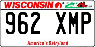 WI license plate 962XMP