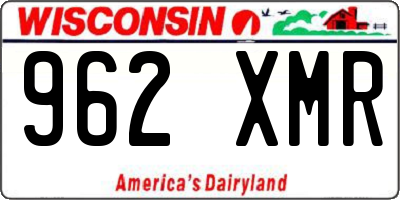 WI license plate 962XMR