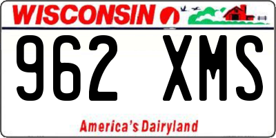 WI license plate 962XMS