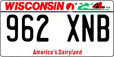 WI license plate 962XNB