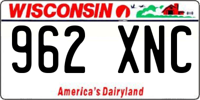 WI license plate 962XNC