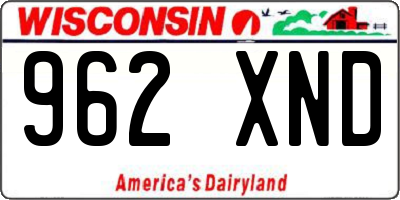 WI license plate 962XND