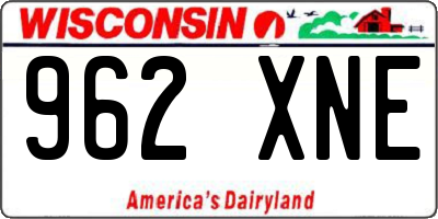 WI license plate 962XNE