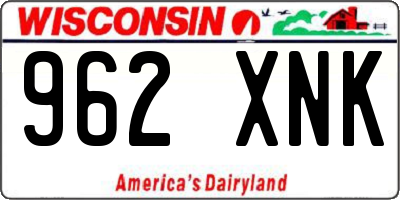 WI license plate 962XNK