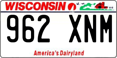 WI license plate 962XNM