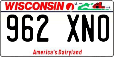 WI license plate 962XNO
