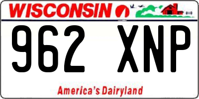 WI license plate 962XNP