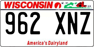 WI license plate 962XNZ