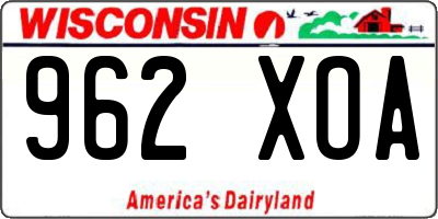 WI license plate 962XOA