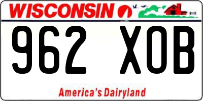 WI license plate 962XOB