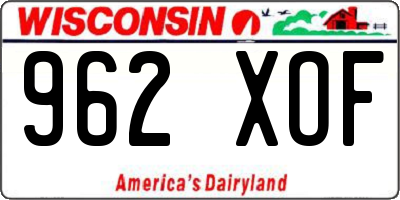 WI license plate 962XOF