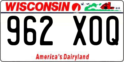 WI license plate 962XOQ