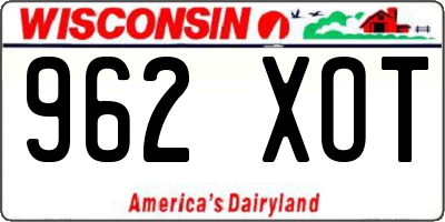WI license plate 962XOT