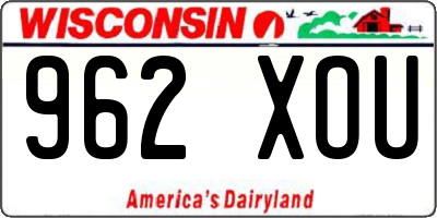 WI license plate 962XOU