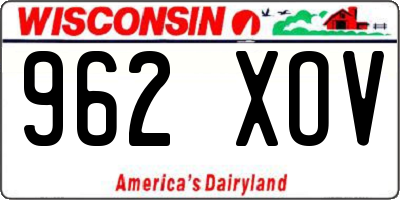 WI license plate 962XOV