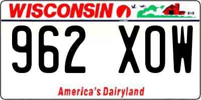 WI license plate 962XOW