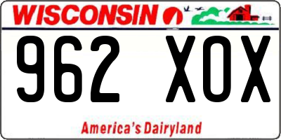 WI license plate 962XOX