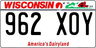 WI license plate 962XOY