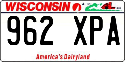 WI license plate 962XPA