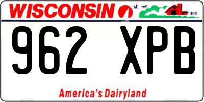 WI license plate 962XPB