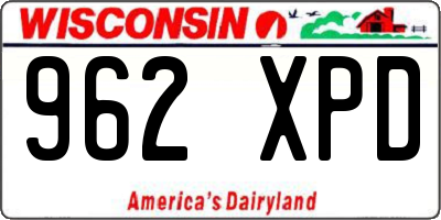 WI license plate 962XPD