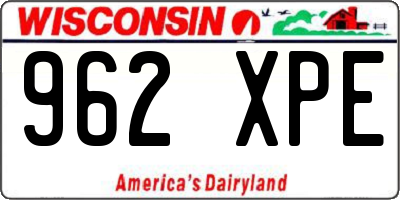 WI license plate 962XPE