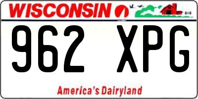 WI license plate 962XPG