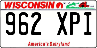 WI license plate 962XPI