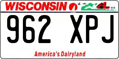 WI license plate 962XPJ