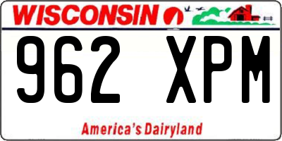 WI license plate 962XPM