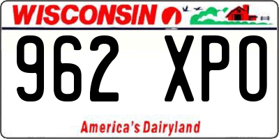 WI license plate 962XPO