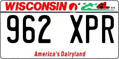 WI license plate 962XPR
