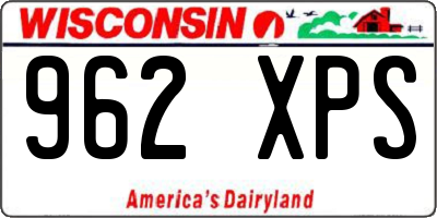 WI license plate 962XPS