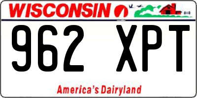 WI license plate 962XPT