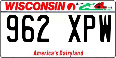 WI license plate 962XPW