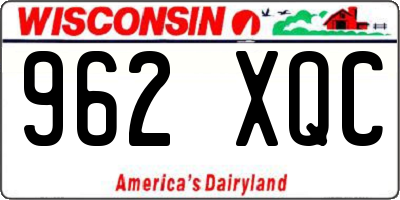 WI license plate 962XQC