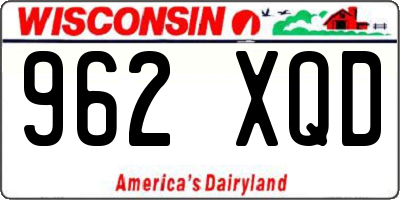 WI license plate 962XQD