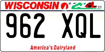 WI license plate 962XQL
