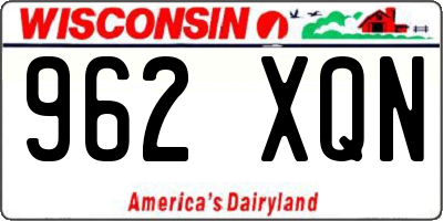 WI license plate 962XQN