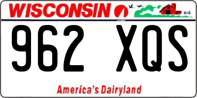 WI license plate 962XQS