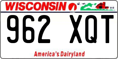 WI license plate 962XQT