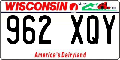 WI license plate 962XQY